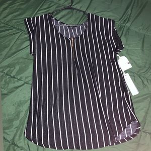 Black and white striped dress shirt